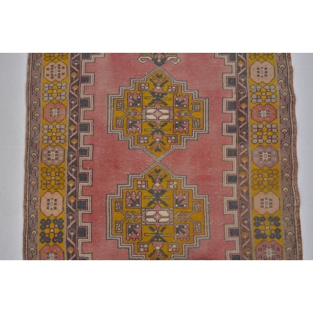 Red Anatolian Low Pile Rug in Red & Yellow For Sale - Image 8 of 11