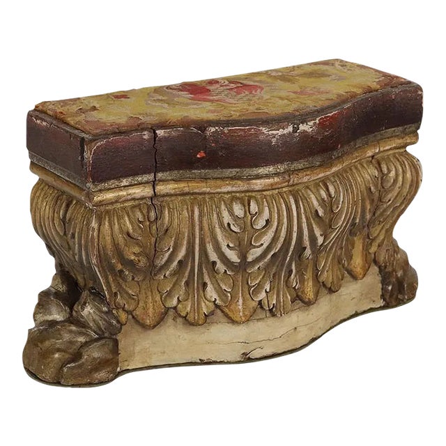 19th C. Italian Carved & Gilded Wood Clock Base For Sale