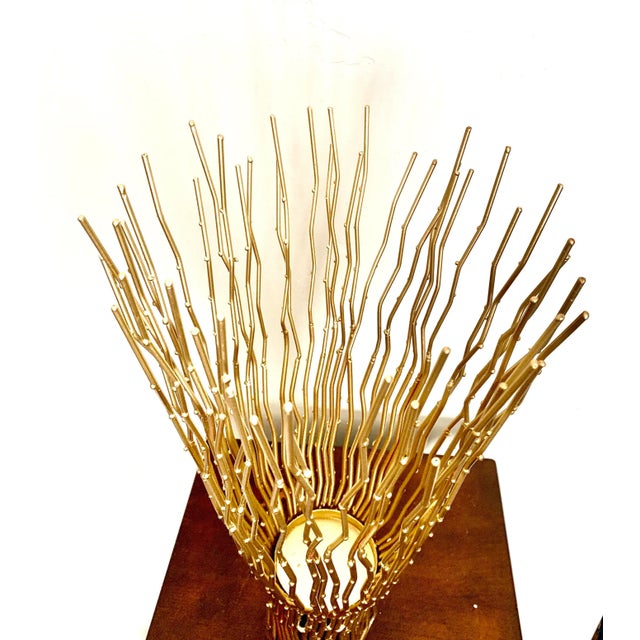 Early 21st Century Hollywood Regency Modern Contemporary Metal Goldtone Large Candle Holder For Sale - Image 5 of 7