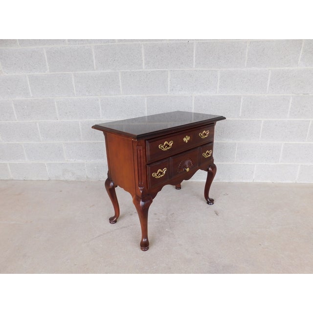 Queen Anne Late 20th Century Thomasville Cherry Collection Low Boy Nightstand For Sale - Image 3 of 11