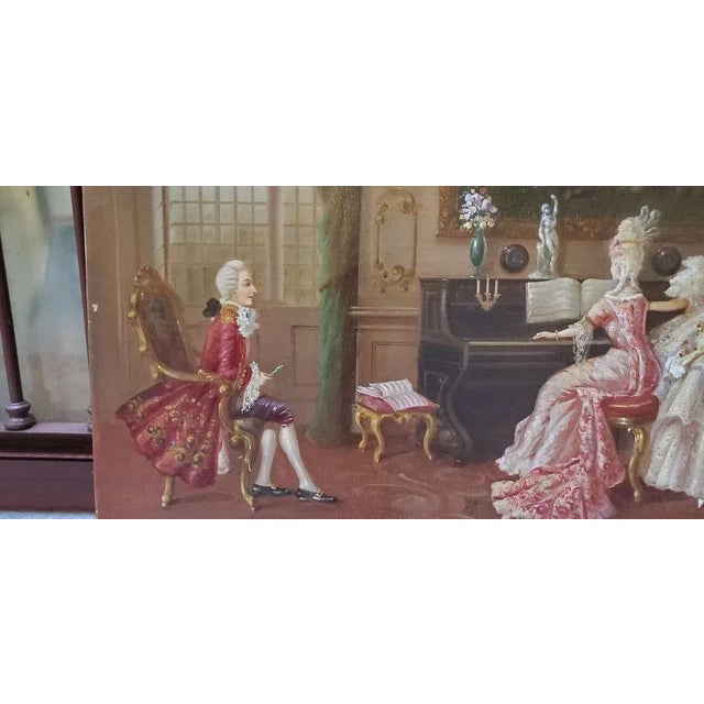 G. Guidi, Nobles in Interior Scenes, 1920s, Oil on Canvas For Sale - Image 4 of 8