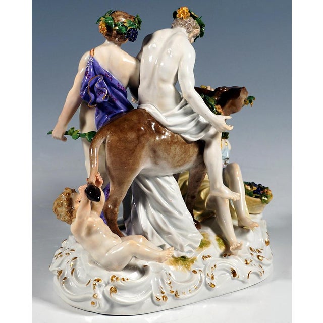 Bacchant Group with Drunken Silenus on Donkey by E.A. Leuteritz for Meissen, 1870s For Sale - Image 5 of 9