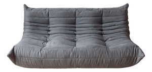 Grey Microfiber Togo 3-Seater Sofa by Michel Ducaroy for Ligne Roset