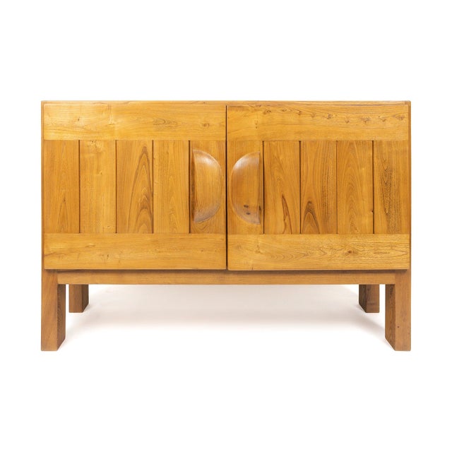 2-Door Buffet in Elm attributed to Maison Regain, 1970 For Sale - Image 16 of 16