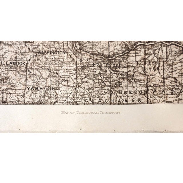 Native American Edward S. Curtis "Map of Chinookan Territory" Original Vintage Photogravure on Van Gelder Paper, 1911, Cardozo Collection For Sale - Image 3 of 5