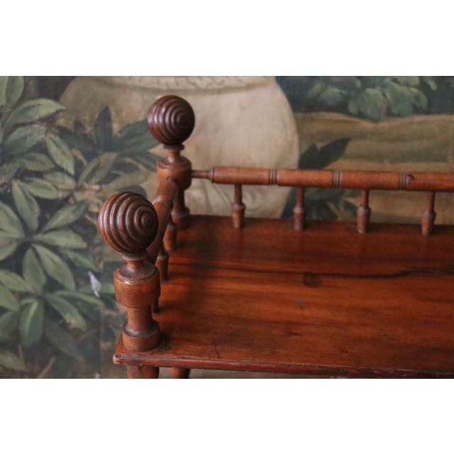 Wooden Shelf with Turned Legs, 1940s For Sale - Image 9 of 11