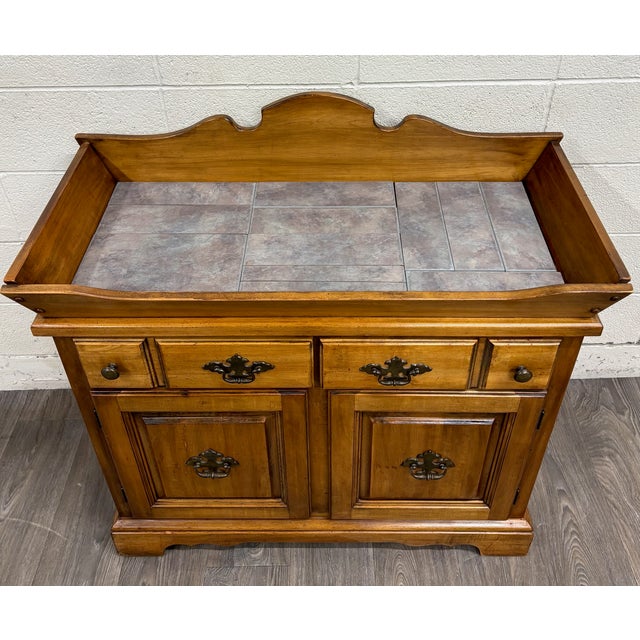 Vintage Garrison Furniture Company Early American Colonial Revival Dry Sink For Sale - Image 15 of 17