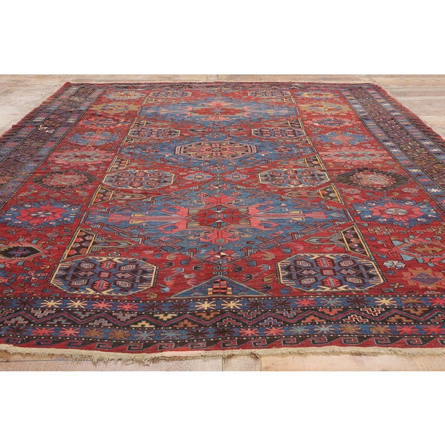 Red Antique Caucasian Soumak Rug - 08'06 X 11'05 For Sale - Image 8 of 9