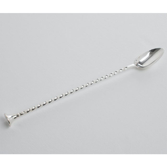1940s Silver Plate and Crystal Barware Cocktail Martini Pitcher with Stirrer Spoon For Sale - Image 17 of 17