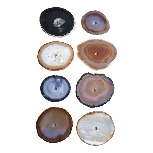 Mid-Century French Stone Coasters, Set of 8 For Sale