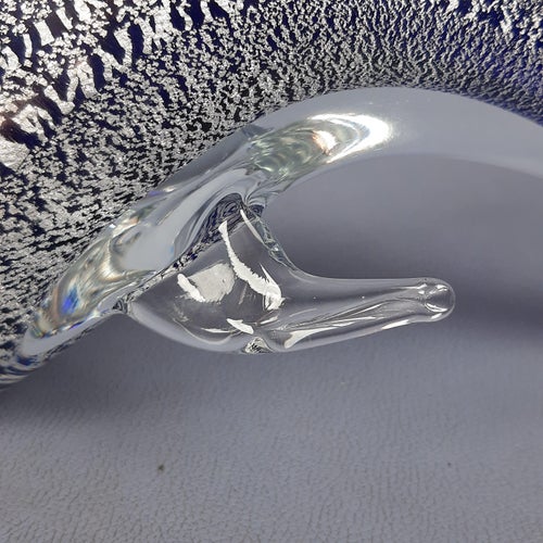 Sommerso Silver & Murano Glass Dolphin Sculpture by Fabio Tosi, 1970s Models & Figurines