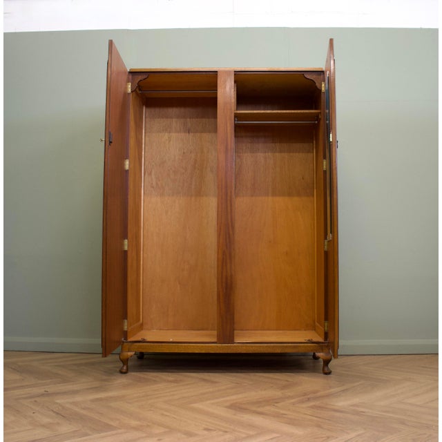 1950s Vintage Burr Walnut Wardrobe, 1950s For Sale - Image 5 of 10