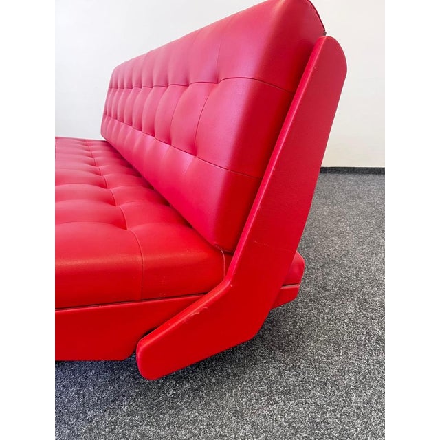 Red Mid-Century Folding Sofa, Former Czechoslovakia, 1970s For Sale - Image 8 of 14