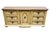 Mediterranean Stanley Furniture Solid Pecan Antiqued Yellow Cream Painted Mediterranean 73" Triple Door Dresser 4723-05 For Sale - Image 3 of 15