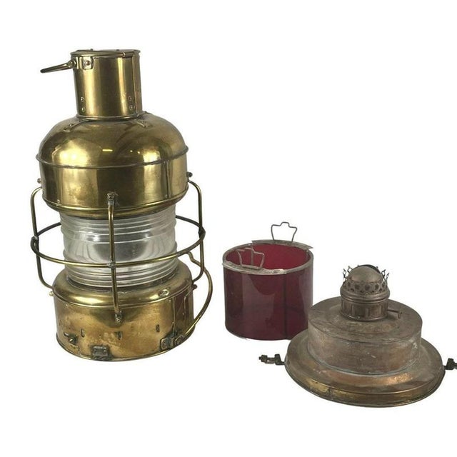 Large Antique Navigation Light Working on Oil from Nippon Sento For Sale - Image 11 of 11