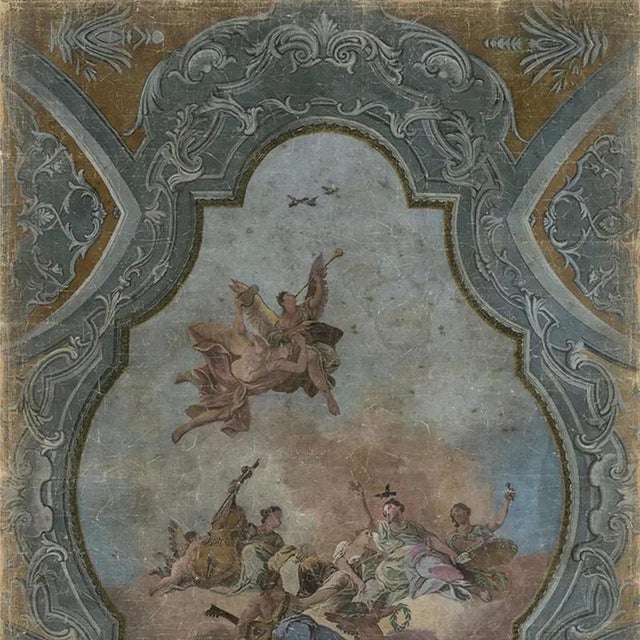 Antique Panoramic Wall Mural on Canvas, 1800s For Sale - Image 4 of 6