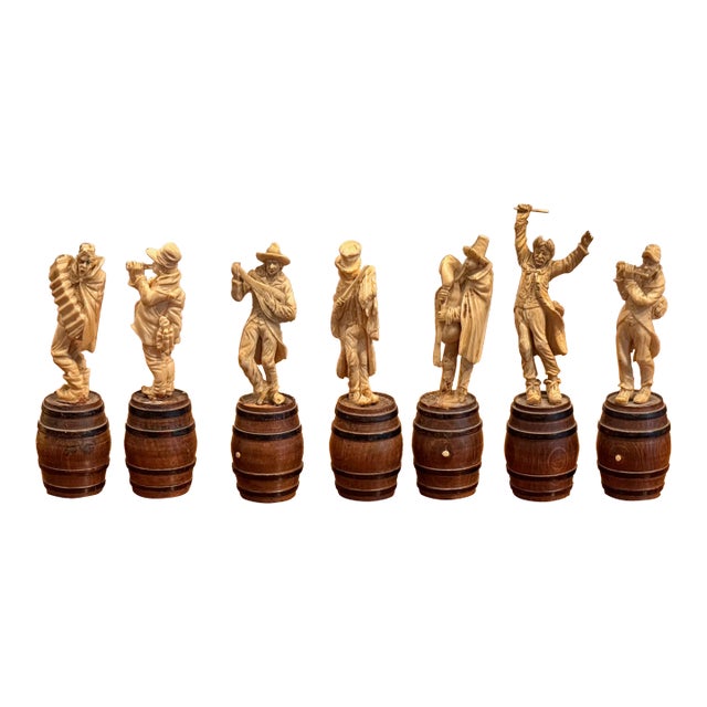 19th Century Carved Musical Figures - Set of 7 For Sale