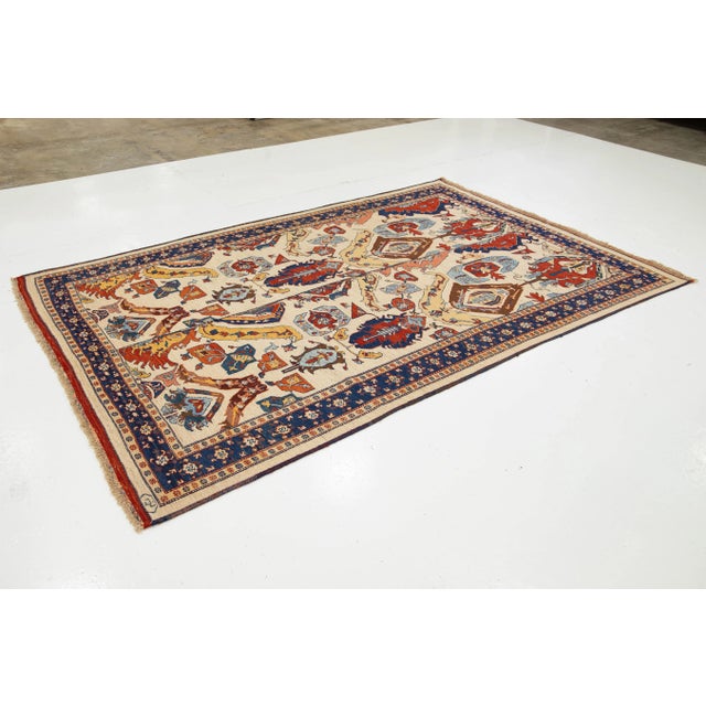 Vintage Handmade Persian Sumakh Wool Rug With Allover Design For Sale - Image 4 of 10