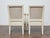 Pair of French 1920s Painted Armchairs with Carved Details and Linen Upholstery For Sale - Image 10 of 11