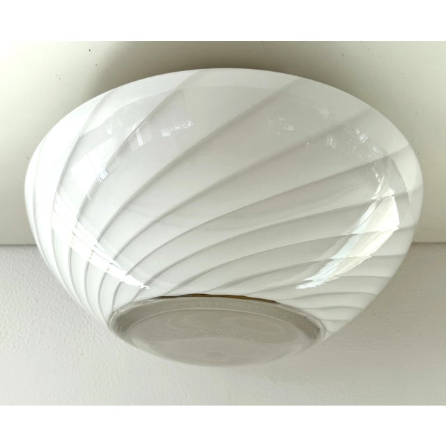 Gold Mid-Century Modern Italian Magic Eye Murano Glass Flush Mount by Venini, 1970s For Sale - Image 8 of 18