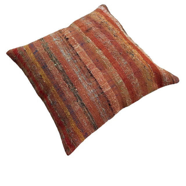 Turkish Kilim Rug Cushion Cover for Meditation Bench For Sale - Image 4 of 11