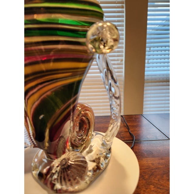Vintage Murano Ribbon Art Glass Trumpet Vase – Jico Import, C. 1970s For Sale In Dallas - Image 6 of 9