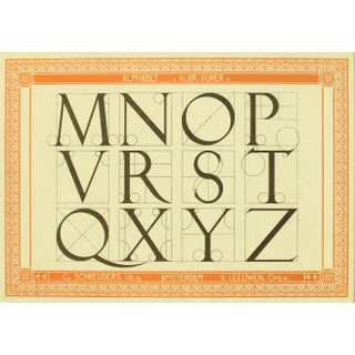 1907 Dutch Letterpress Sheet, Matted (Mnop Vrst Qxyz) For Sale