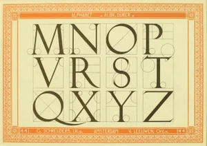 1907 Dutch Letterpress Sheet, Matted (Mnop Vrst Qxyz)