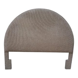 English Traditional Custom Upholstered Queen Headboard, Tan For Sale