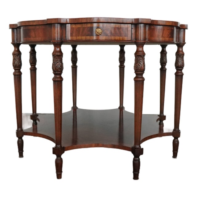 Vintage Maitland-Smith Inlaid Mahogany Accent Table For Sale