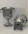 Late 20th Century Vintage Petite Trophy Pedestal Champagne Buckets- A Pair For Sale - Image 4 of 7