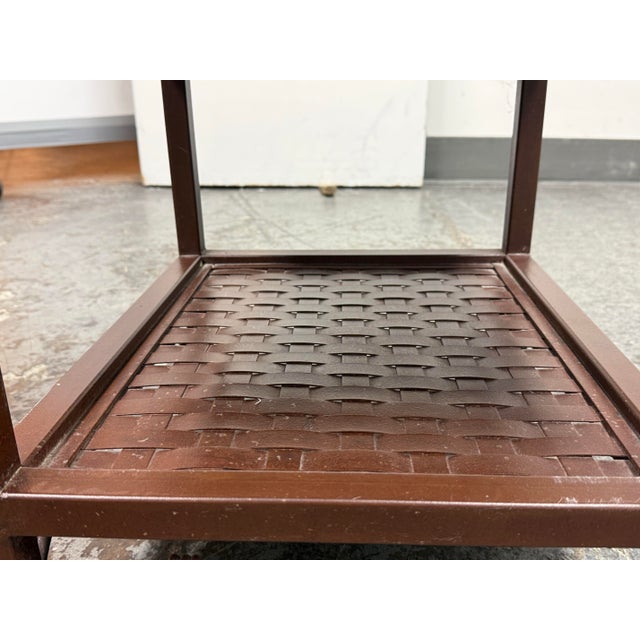 Rust Painted Metal Woven File Storage Chest, Vintage For Sale - Image 11 of 12
