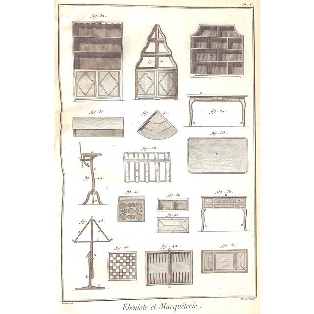 White "Recueil De Planches Sur Les Sciences Ebenisterie Marqueterie" 1765 Briasson, David For Sale - Image 8 of 12