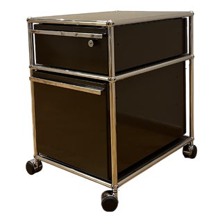 Mobile Roll Container in Dark Brown by Fritz Haller & Paul Schärer for USM Haller, 2010s For Sale