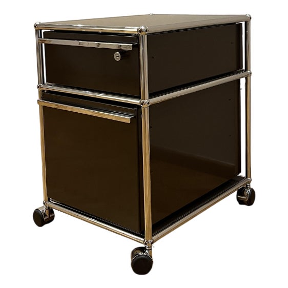 Mobile Roll Container in Dark Brown by Fritz Haller & Paul Schärer for USM Haller, 2010s For Sale