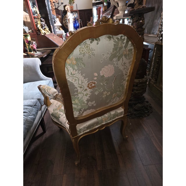 Antique Louis XV Style Giltwood Armchairs For Sale - Image 10 of 16