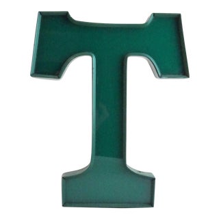 Vintage Green "T" Marquee Letter Sign For Sale