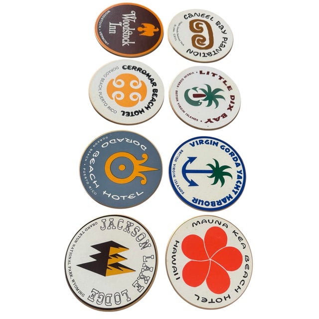 Vintage Coaster Set Featuring Hotels & Locations - Set of 4 For Sale - Image 10 of 10