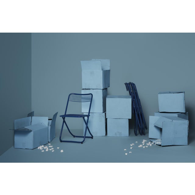 Mid-Century Modern New Cream White Metal Folding Chair For Sale - Image 3 of 13