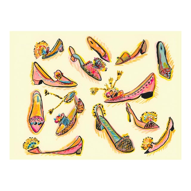 Fancy Shoes Original Contemporary Figurative Watercolor by Pauline De Roussy De Sales For Sale