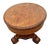 Early 20th Century Antique Oval Coffee Table, Tiger Oak, Drawer, Shelf, Petite Size, Empire Style For Sale - Image 5 of 11