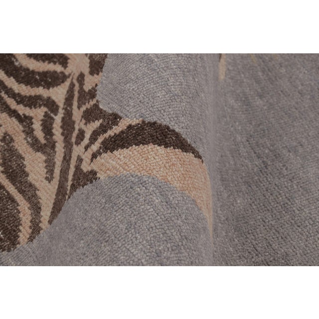 Textile Rug & Kilim’s Distressed Tiger Rug in Gray With Beige and Brown Pictorial For Sale - Image 7 of 10