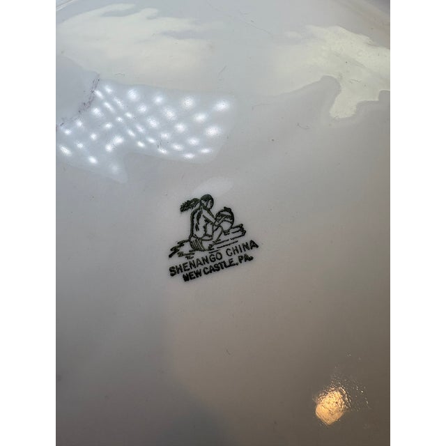 Vintage Blue & White Chinoiserie Willow Style Decorative Plate For Sale - Image 10 of 12