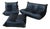 Black Leather Togo Two-Seat Sofa and Lounge Chair with Pouf by Michel Ducaroy for Ligne Roset, Set of 3 For Sale