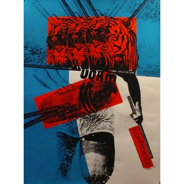 Contemporary 2008 Original Poster Design International - Red and Blue - Alfred Halasa For Sale - Image 3 of 3