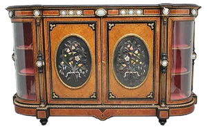 Antique Ebonized Wooden Cabinet