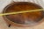 Vintage Weiman Mahogany Oval Coffee Table Brown Tooled Leather Top Federal Style For Sale - Image 12 of 14