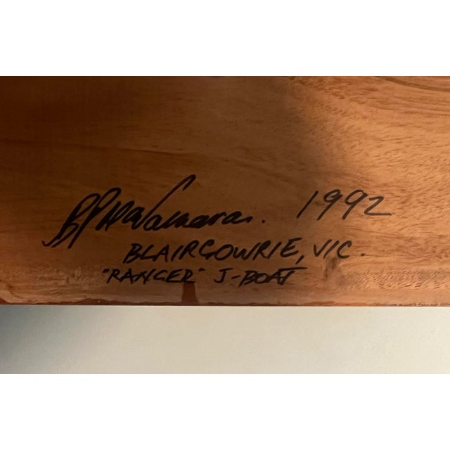 1990s Vintage, Half Hull on Mahogany, Ranger J-Boat, Signed & Dated For Sale - Image 5 of 5