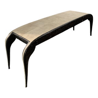 R & Y Augousti Bronze & Shagreen Bench For Sale