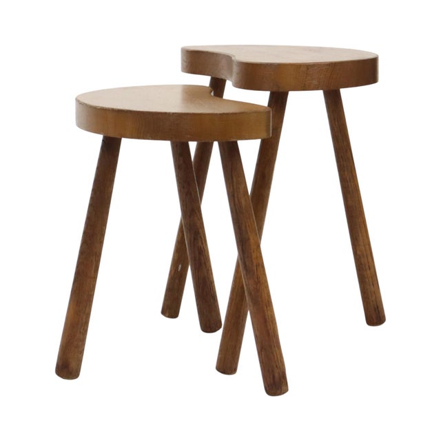 Wood Vintage Wooden Kidney-Shaped Nesting Tables Wood, 1960s, Set of 2 For Sale - Image 7 of 17